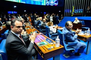 O senador Rodrigo Pacheco (PSD) reforçou que o Brasil é um Estado Democrático de Direito -  (crédito: Geraldo Magela/Agência Senado)