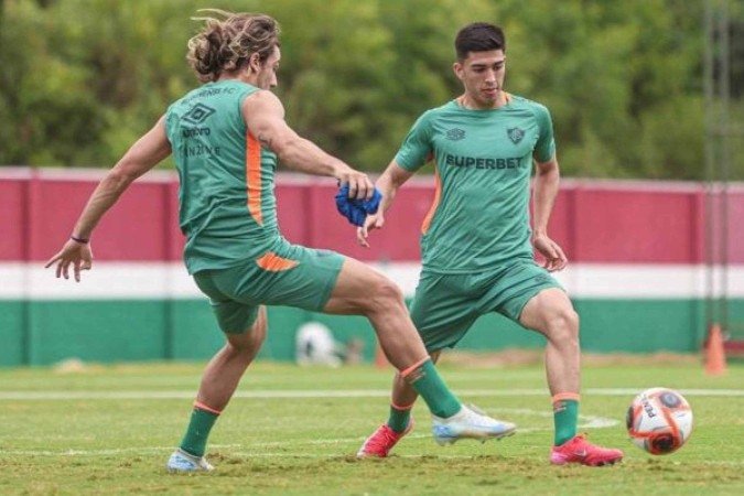 Lezcano durante treinamento do Fluminense nas últimas semanas - (crédito: Foto: Marcelo Gonçalves/Fluminense) Lezcano durante treinamento do Fluminense nas últimas semanas - (crédito: Foto: Marcelo Gonçalves/Fluminense)