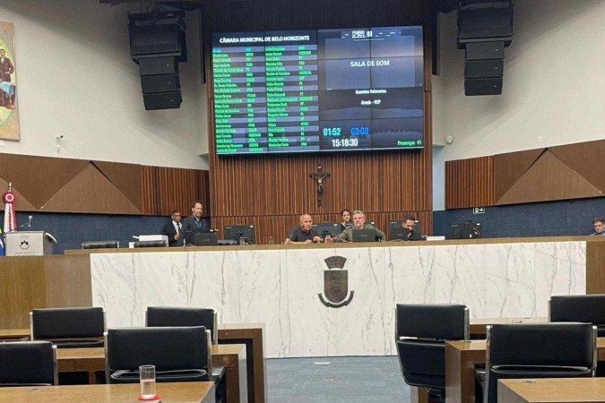 Foi aprovado em segundo turno, nesta terça-feita (18/3), o projeto de lei que reajusta em 10% o salário dos servidores da Câmara Municipal de BH - (crédito: Larissa Figueiredo/EM/D.A Press) Foi aprovado em segundo turno, nesta terça-feita (18/3), o projeto de lei que reajusta em 10% o salário dos servidores da Câmara Municipal de BH - (crédito: Larissa Figueiredo/EM/D.A Press)