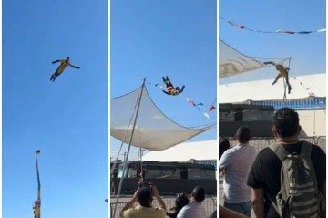 Um vídeo do momento mostra o terror vivido por Valencia no estado da Califórnia, nos Estados Unidos -  (crédito: Reprodução/Tiktok/carlos.lopez23)