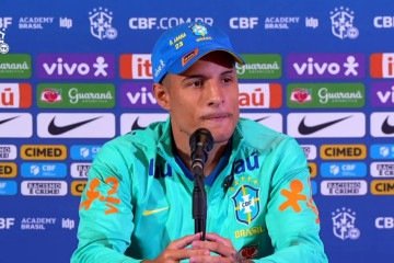 Jogador do Atlético-MG, lateral-esquerdo prevê jogo com disputa intensa na capital argentina -  (crédito: CBFTV/Reprodução)