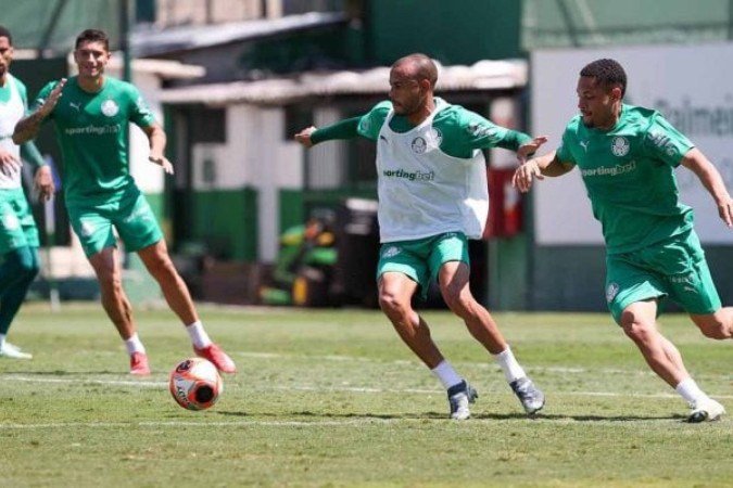 Maytke durante treinamento na Academia de Futebol - (crédito: Foto: Cesar Greco/Palmeiras) Maytke durante treinamento na Academia de Futebol - (crédito: Foto: Cesar Greco/Palmeiras)