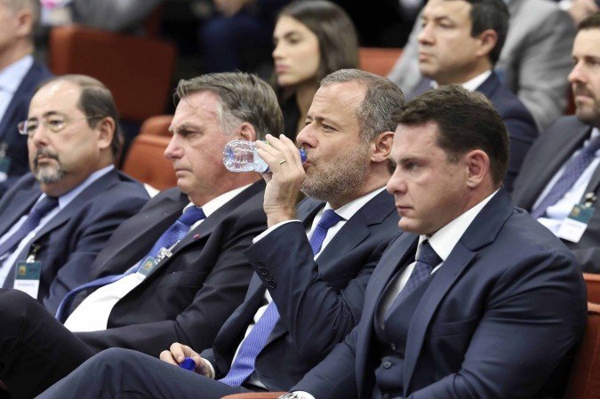 Bolsonaro durante julgamento do inquérito do golpe - (crédito: Antonio Augusto/STF) Bolsonaro durante julgamento do inquérito do golpe - (crédito: Antonio Augusto/STF)