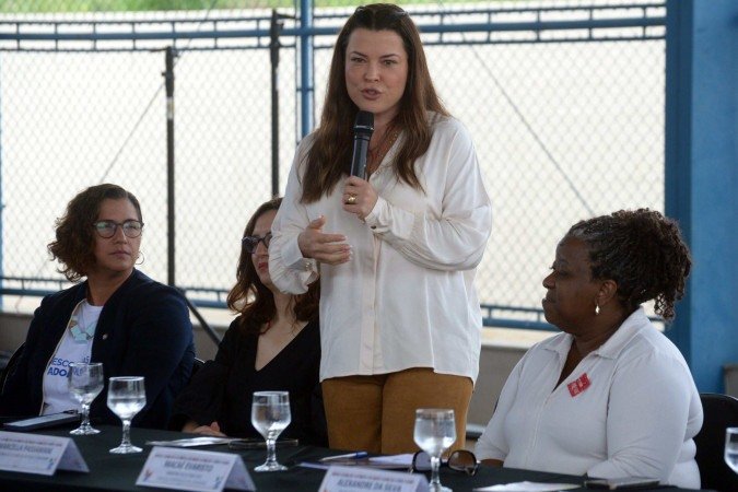  26/03/2025. Ed Alves CB/DA Press. Brasil. O Ministério dos Direitos Humanos e da Cidadania (MDHC) e o Instituto Mauricio de Sousa lançam a revista em quadrinhos ?Turma da Mônica em: Intergeracionalidade?. Na Escola Classe 503, no Itapoã (DF). O evento contará com a presença da ministra Macaé Evaristo. Na foto, Marcela Passamani. 
