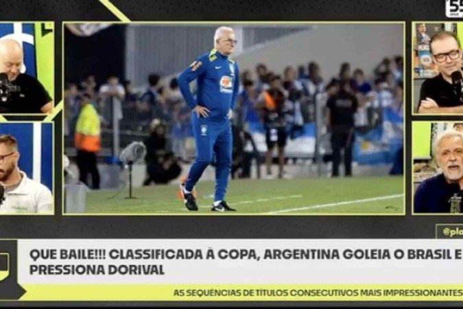 Jornalistas durante Placar TV - (crédito: Reprodução/ Placar TV) Jornalistas durante Placar TV - (crédito: Reprodução/ Placar TV)