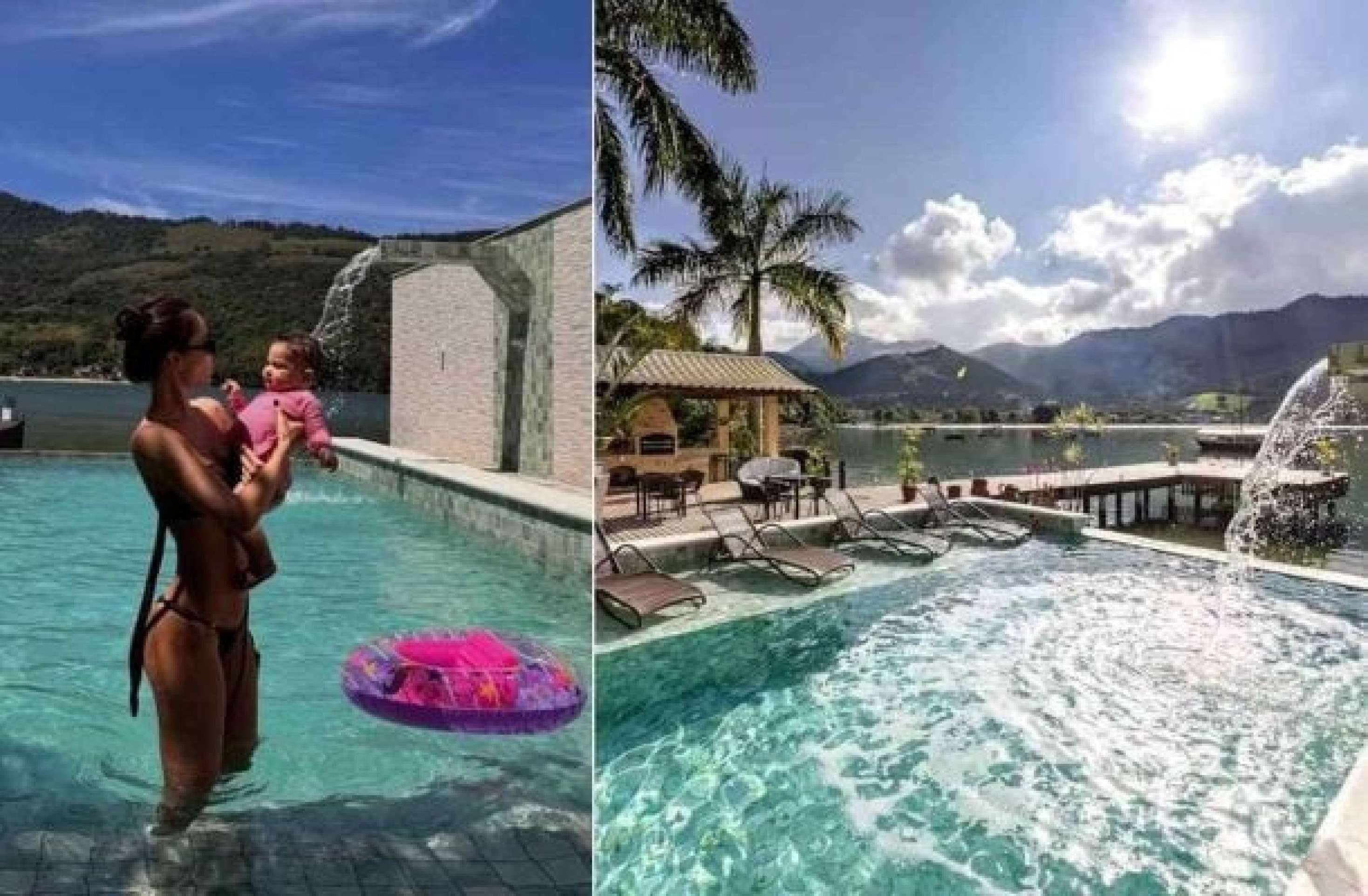 Helena e mãe curtem final de semana em mansão perto da casa de Neymar