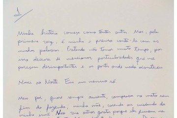 Manuscrito de O escutador, de Carlos Marcelo