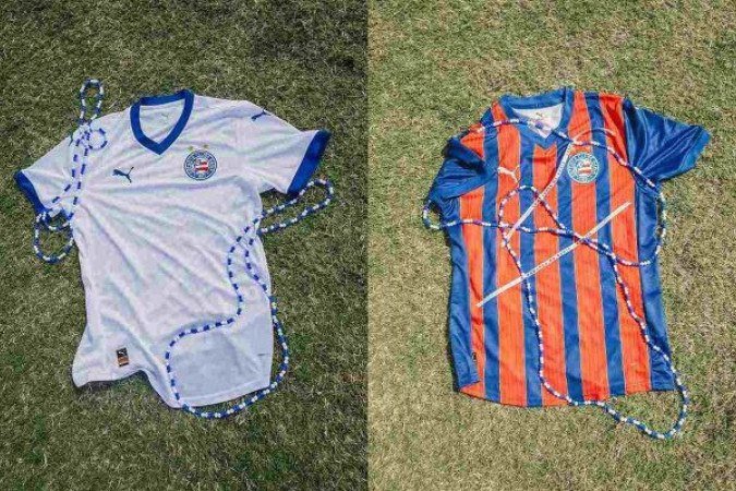 Novas camisas do Bahia para a temporada 2025/2026 - (crédito: Foto: Divulgação / EC Bahia) Novas camisas do Bahia para a temporada 2025/2026 - (crédito: Foto: Divulgação / EC Bahia)