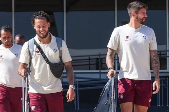 Chegada do Fluminense à Fortaleza nesta sexta-feira -  (crédito: Foto: Marcelo Gonçalves/Fluminense)