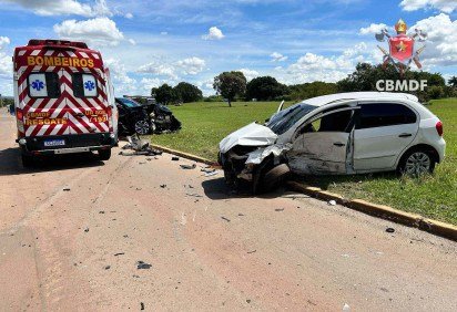 Colisão entre veículos na L3 Sul deixa um ferido