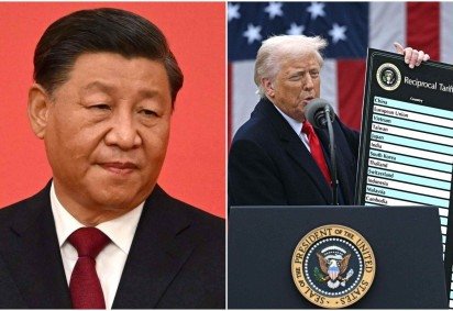 O Ministério do Comércio da China acusou Trump de violar abertamente regras fundamentais do comércio internacional -  (crédito: Noel Celis/AFP e Brendan SMIALOWSKI/AFP) -O Ministério do Comércio da China acusou Trump de violar abertamente regras fundamentais do comércio internacional -  (crédito: Noel Celis/AFP e Brendan SMIALOWSKI/AFP)