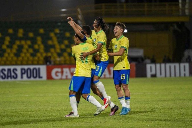 Brasil e Equador se encontram na última rodada da fase de grupos do Sul-Americano Sub-17 - (crédito: Foto: Nelson Terme/CBF) Brasil e Equador se encontram na última rodada da fase de grupos do Sul-Americano Sub-17 - (crédito: Foto: Nelson Terme/CBF)
