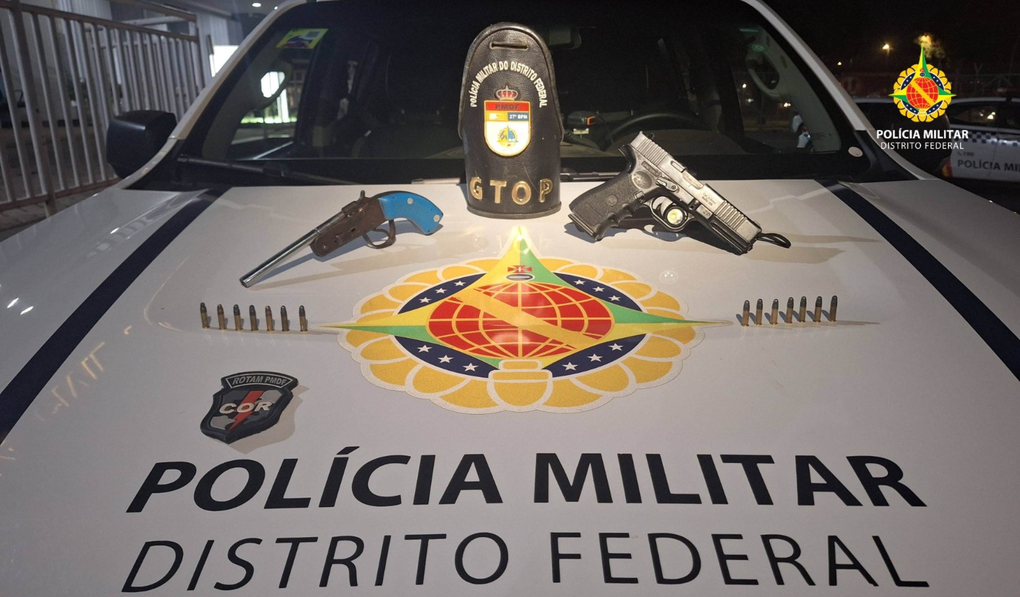 Dupla é flagrada com garrucha calibre .22 no Recanto das Emas