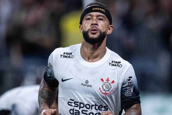 Memphis comemora o seu último gol feito pelo Corinthians, diante do Mirassol -  (crédito: Foto: Jhony Inácio/Ag. Paulistão)