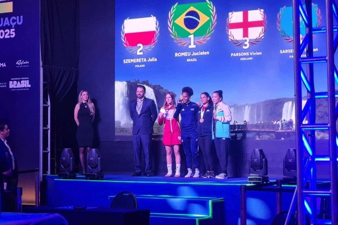Para conquistar o ouro, Jucielen derrotou a polonesa Julia Szeremeta, de 21 anos e medalhista de prata nos Jogos de Paris-2024 - (crédito: Confederação Brasileira de Boxe (CBBoxe)) Para conquistar o ouro, Jucielen derrotou a polonesa Julia Szeremeta, de 21 anos e medalhista de prata nos Jogos de Paris-2024 - (crédito: Confederação Brasileira de Boxe (CBBoxe))