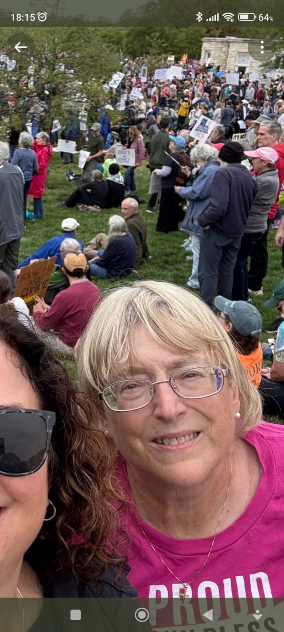 Marlene Koenig, 70 anos, aposentada, protestou em Washington D.C.   