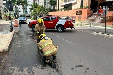 Princípio de Incêndio mobilizam bombeiros em Águas Claras -  (crédito: CBMDF/Divulgação)