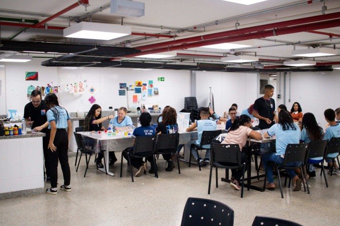MAB oferece experiências culturais a alunos por meio de oficinas. - (crédito: Gabriela Pires) MAB oferece experiências culturais a alunos por meio de oficinas. - (crédito: Gabriela Pires)