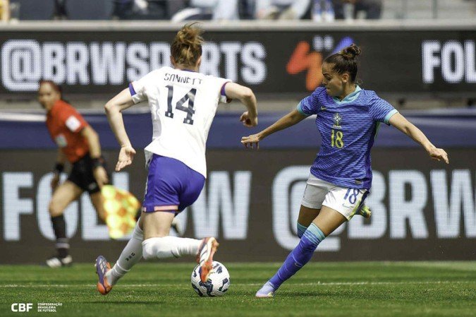 A brasiliense Gabi Portilho deve ser novamente titular no duelo desta terça-feira - (crédito: Rafael Ribeiro/CBF) A brasiliense Gabi Portilho deve ser novamente titular no duelo desta terça-feira - (crédito: Rafael Ribeiro/CBF)