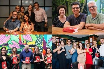 Autores da coletânea '(In)verdades' em lançamentos ao redor do país -  (crédito: Beatriz Medaglini; João Motta; Annacris Andrades; João Reinaldo)