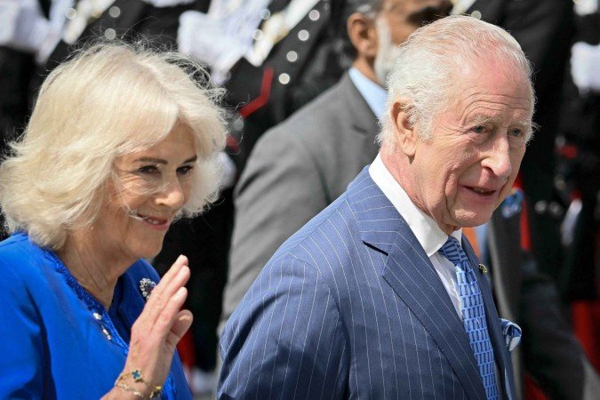 Rei Charles III e Camilla completam 20 anos de casamento (Photo by Filippo MONTEFORTE / AFP)
- (crédito: AFP) Rei Charles III e Camilla completam 20 anos de casamento (Photo by Filippo MONTEFORTE / AFP)
- (crédito: AFP)