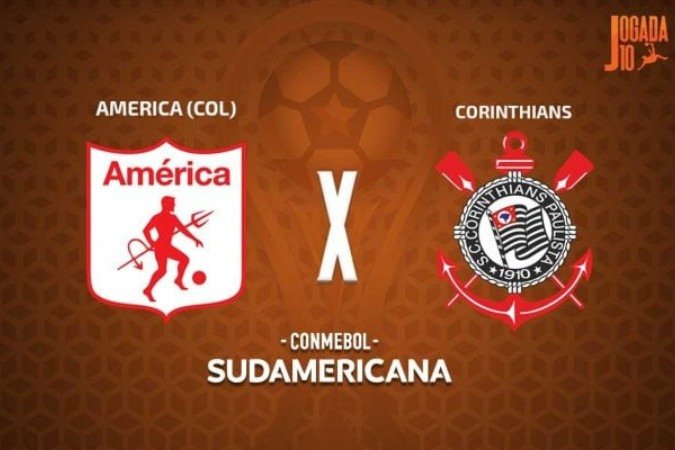 América de Cali e Corinthians se enfrentam nesta terça-feira em jogo pela Copa Sul-Americana - (crédito: Foto: Arte Jogada10) América de Cali e Corinthians se enfrentam nesta terça-feira em jogo pela Copa Sul-Americana - (crédito: Foto: Arte Jogada10)