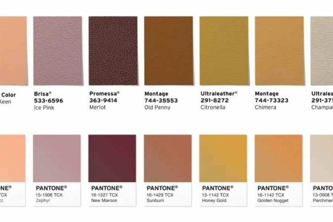 Paleta de tons terrosos e naturais da Pantone