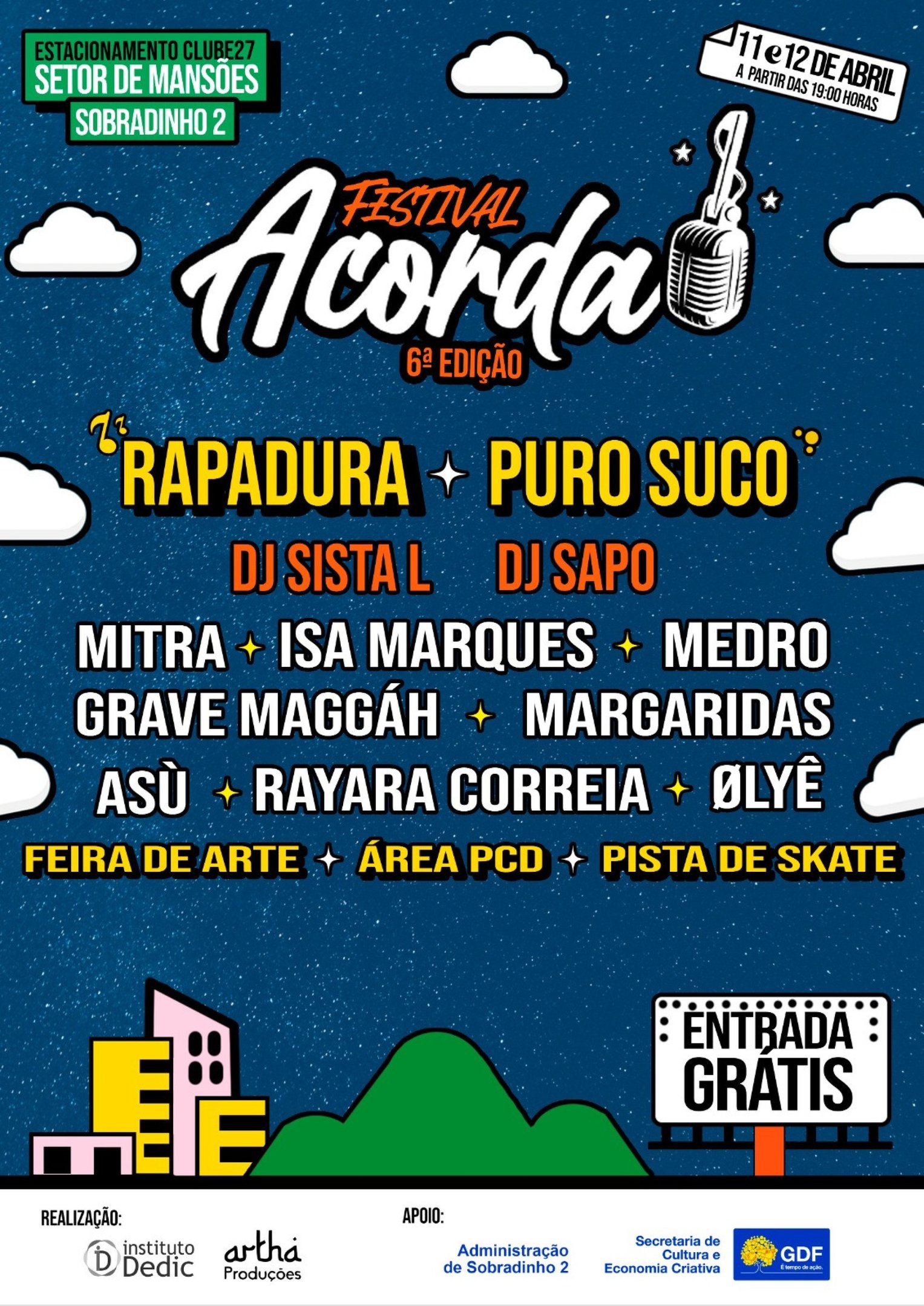 Festival Acorda movimenta Sobradinho II com música, arte e skate 