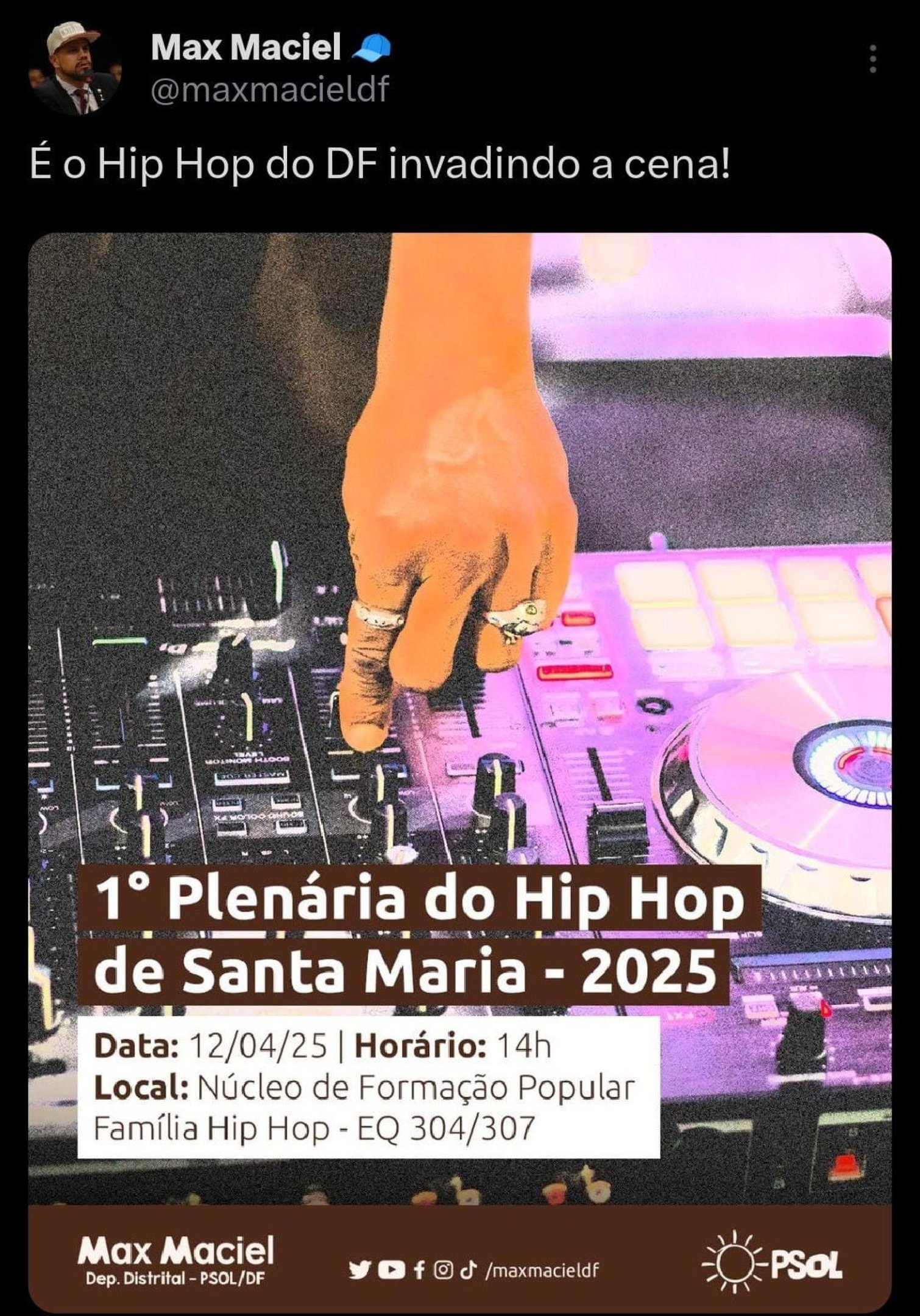 Santa Maria recebe sua 1ª Plenária do Hip-hop em 12 de abril