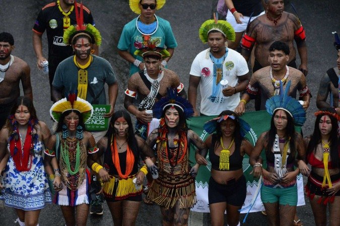  Marcha de indigenas do movimentoTerra Livre na Esplanda dos Ministérios 