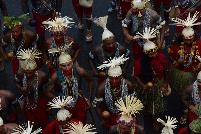  Marcha de indigenas do movimentoTerra Livre na Esplanda dos Ministérios 