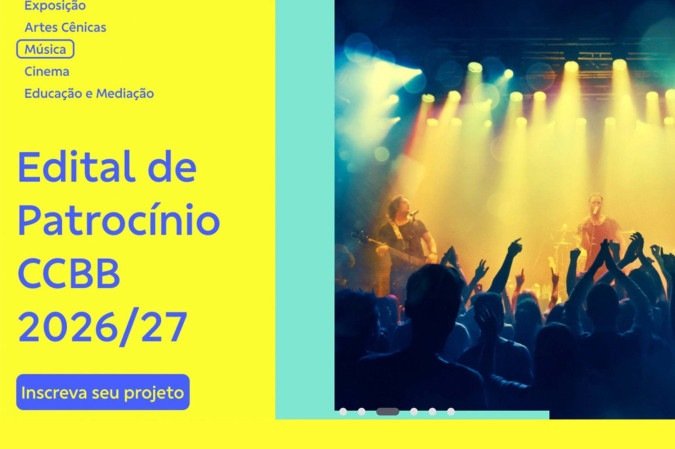 O edital busca projetos de exposição, artes cênicas, música, cinema e educação/mediação. - (crédito: Divulgação) O edital busca projetos de exposição, artes cênicas, música, cinema e educação/mediação. - (crédito: Divulgação)