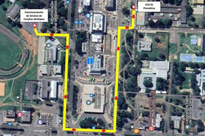 Confira o percurso que será percorrido pelas crianças