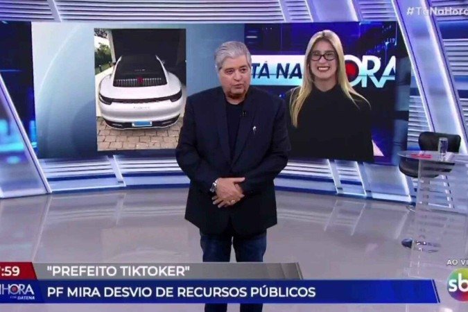 Datena pede desculpas à repórter - (crédito: Reprodução SBT) Datena pede desculpas à repórter - (crédito: Reprodução SBT)