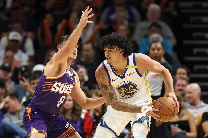 Gui Santos e o Warriors precisam passar pelos playoffs para chegar aos playoffs da NBA - (crédito: Getty Images via AFP) Gui Santos e o Warriors precisam passar pelos playoffs para chegar aos playoffs da NBA - (crédito: Getty Images via AFP)