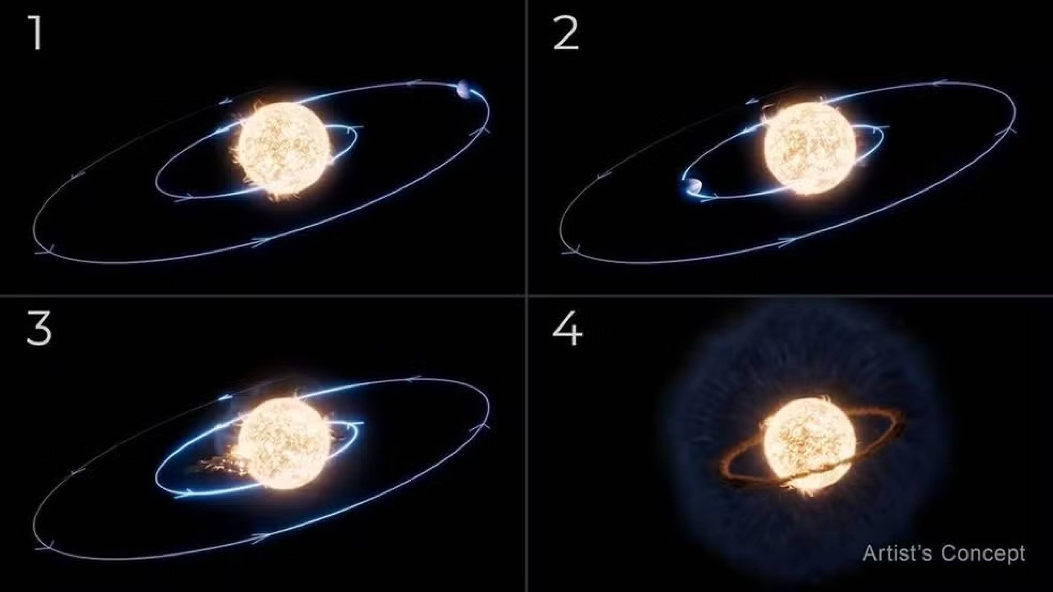 Planeta "cai" dentro de estrela e é engolido por ela