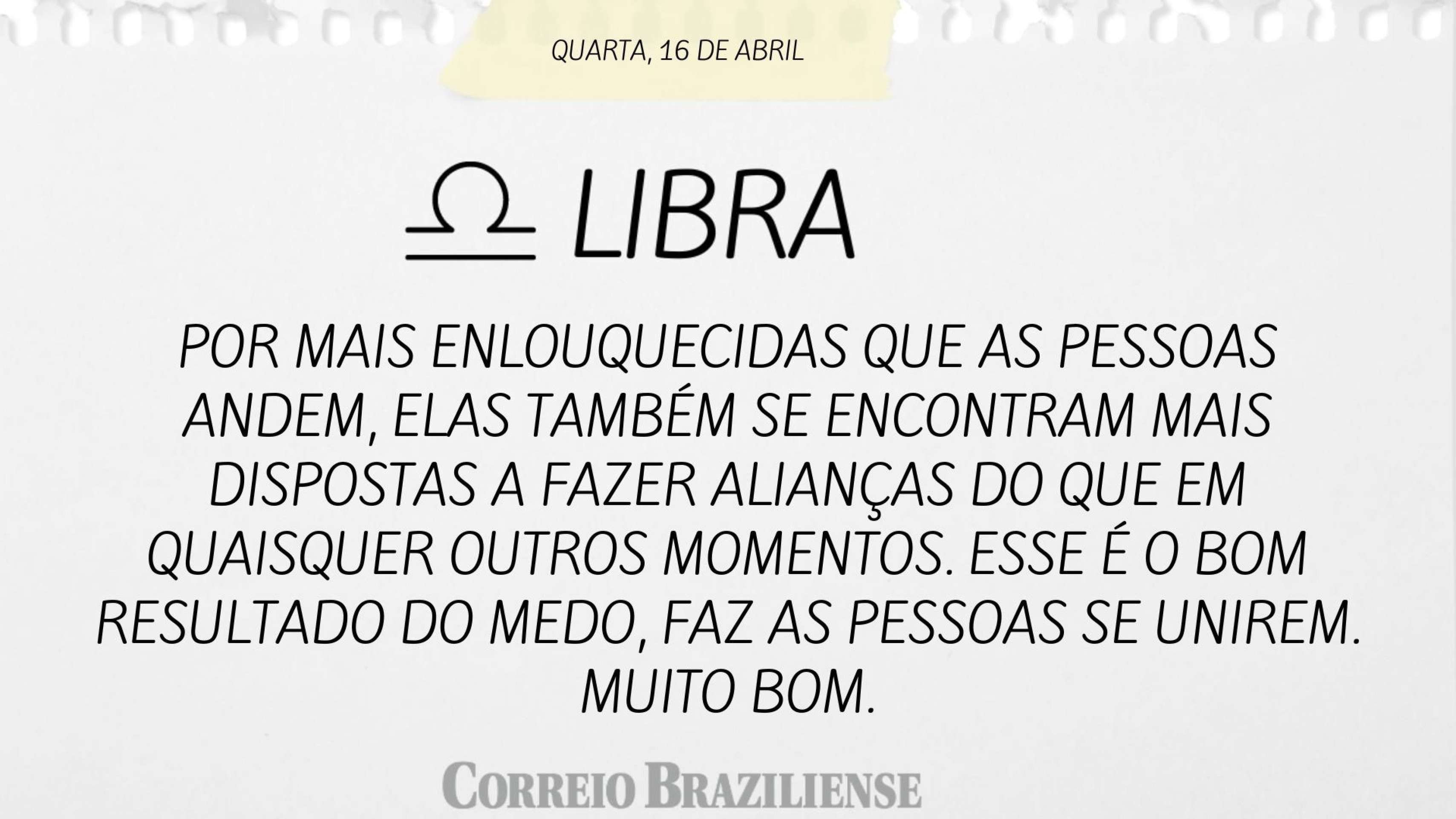 LIBRA | 16 DE ABRIL 
