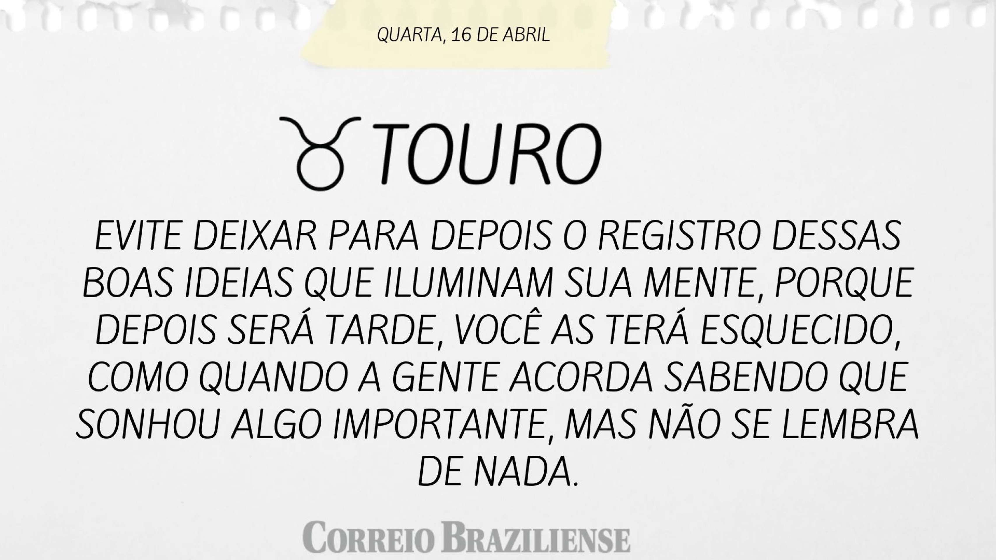 TOURO | 16 DE ABRIL