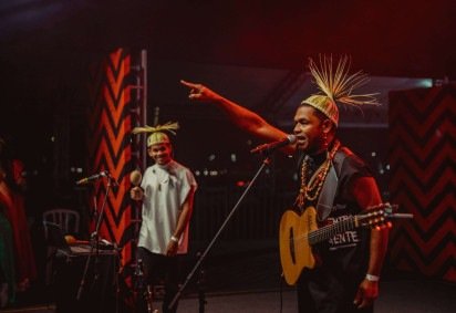 Gean Ramos Pankararu se apresenta no primeiro dia do festival -  (crédito:  LUIS CN OLIVEIRA)