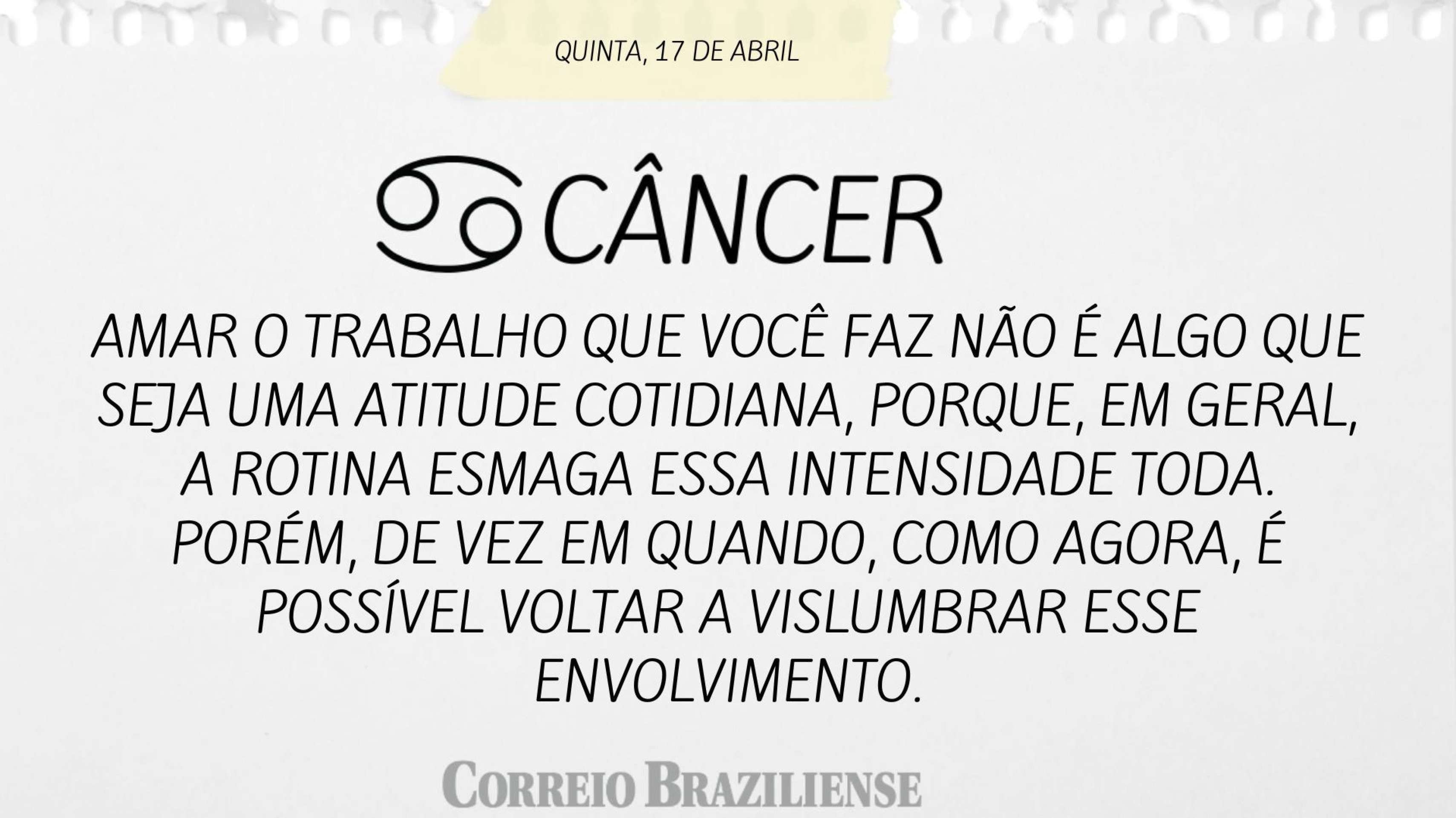 CÂNCER | 17 DE ABRIL 