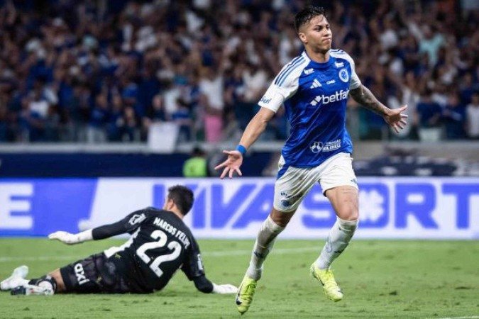 Kaio Jorge vibra após fazer um de seus dois belos gols para o Cruzeiro diante do Bahia - (crédito: Foto: Gustavo Aleixo/Cruzeiro) Kaio Jorge vibra após fazer um de seus dois belos gols para o Cruzeiro diante do Bahia - (crédito: Foto: Gustavo Aleixo/Cruzeiro)