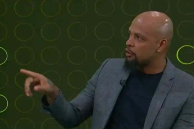 Felipe Melo durante programa no SporTV - (crédito: Reprodução / SporTV) Felipe Melo durante programa no SporTV - (crédito: Reprodução / SporTV)