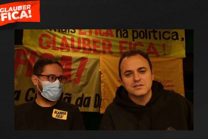 Live em apoio ao protesto do deputado federal Glauber Braga (PSol-SP) - (crédito: Reprodução) Live em apoio ao protesto do deputado federal Glauber Braga (PSol-SP) - (crédito: Reprodução)