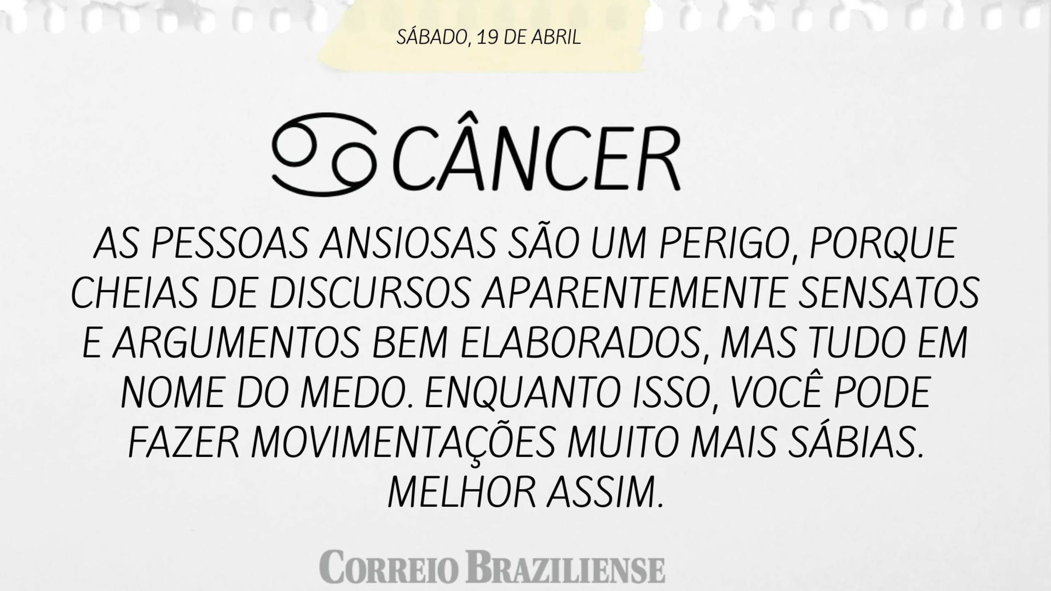 C&Acirc;NCER | 19 DE ABRIL