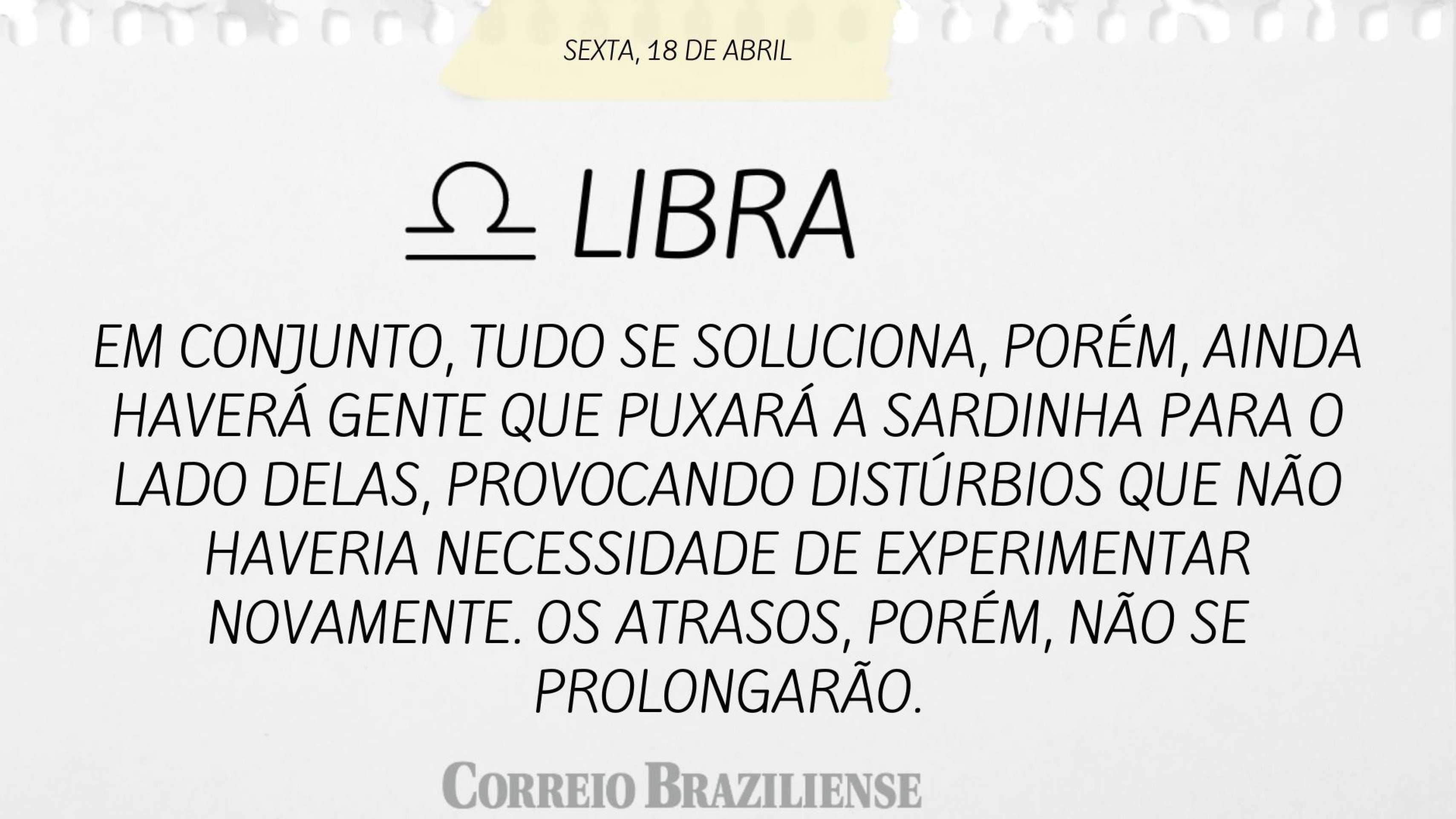 LIBRA | 18 DE ABRIL