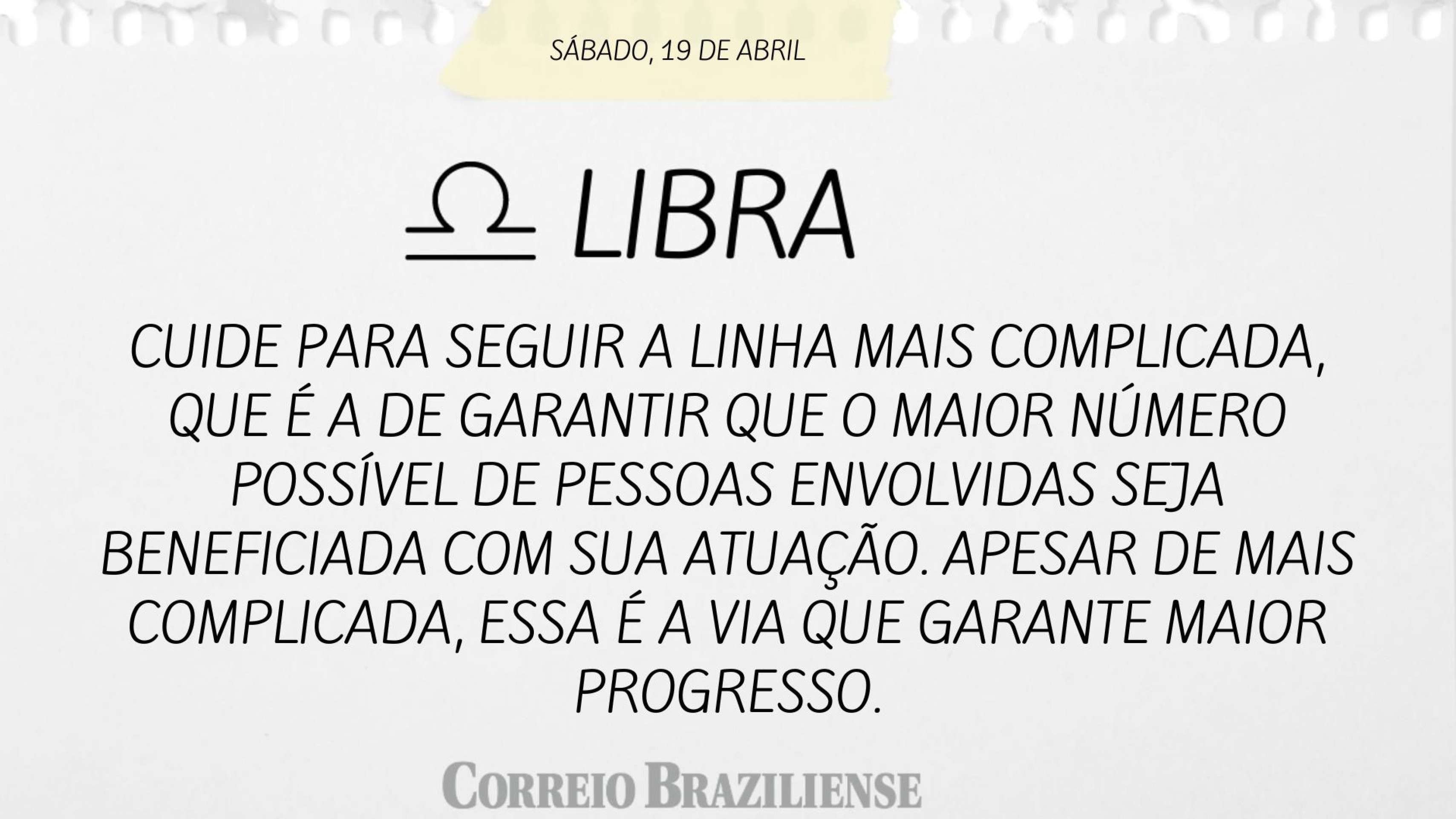 LIBRA | 19 DE ABRIL