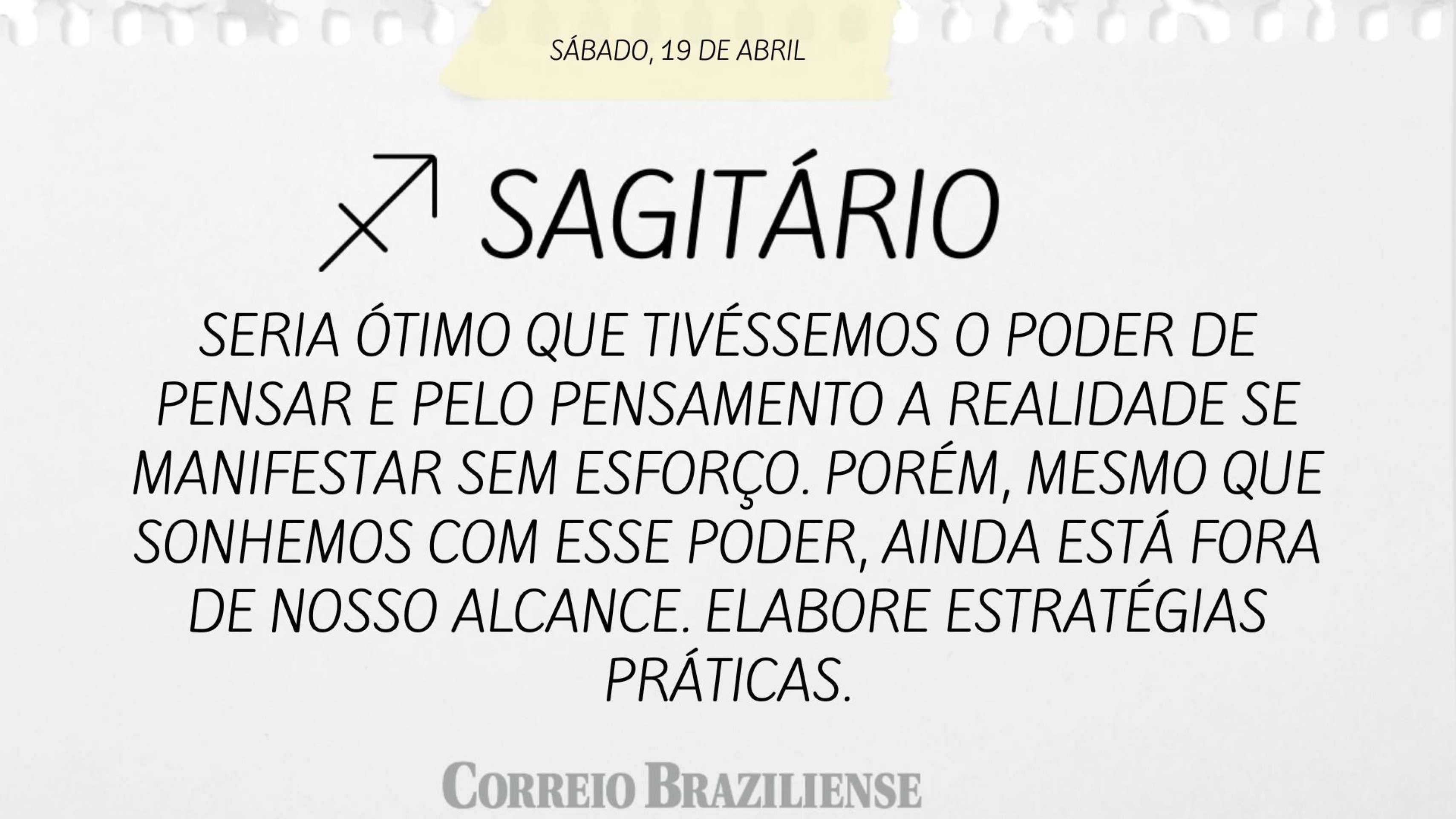SAGIT&Aacute;RIO | 19 DE ABRIL