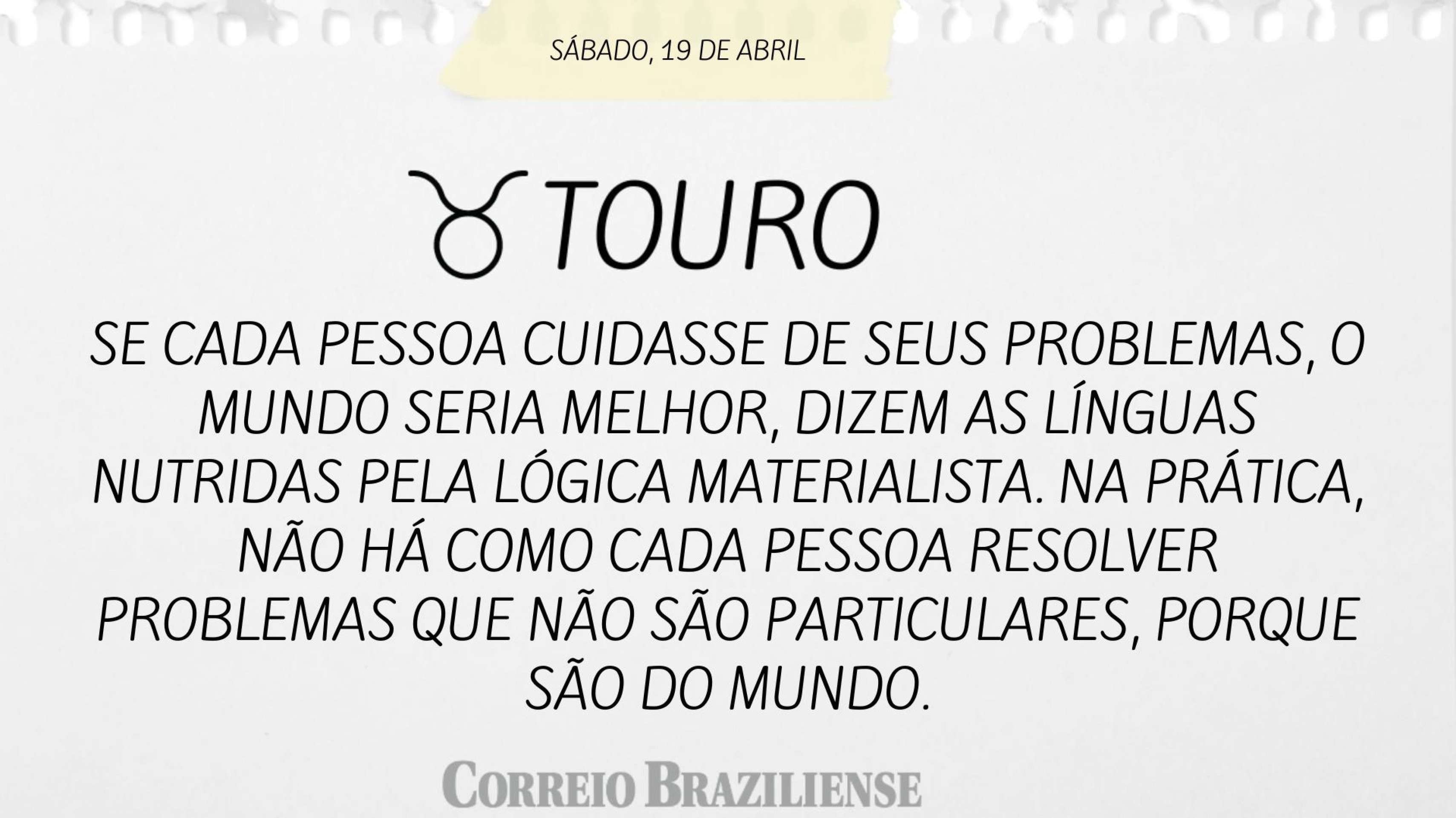 TOURO | 19 DE ABRIL