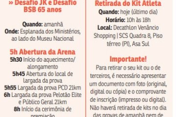 Atente-se ao cronograma dos desafios da Maratona Brasília 2025