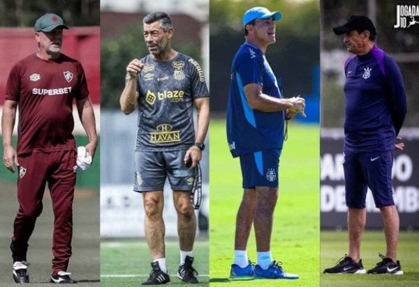 Fotos: Lucas Merçon/Fluminense; Reinaldo Campos/ Santos; Angelo Pìeretti/Grêmio; Rodrigo Coca/Agência Corinthians